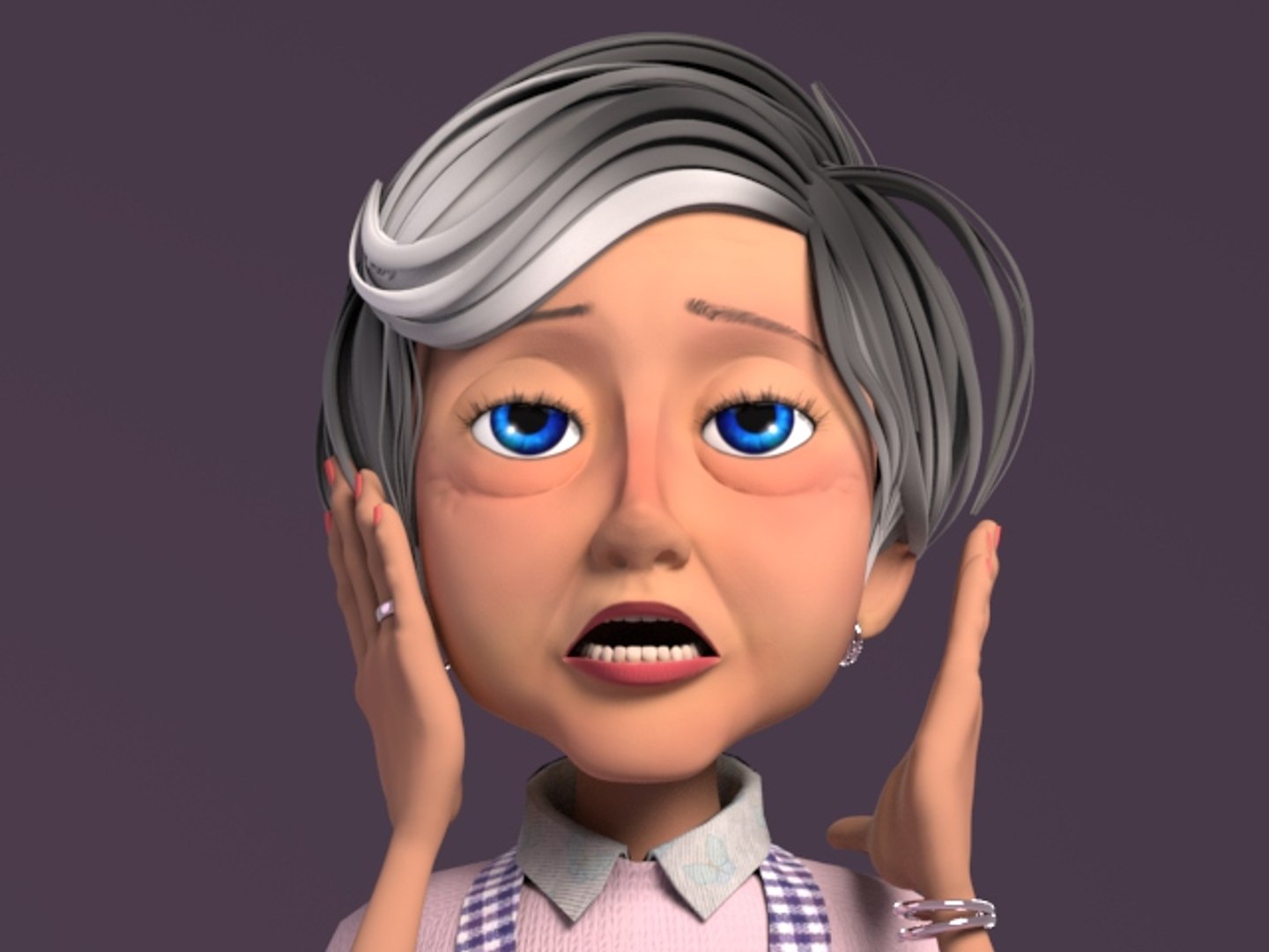 3D Cartoon Old Woman GrandMa with Rig - TurboSquid 1778864