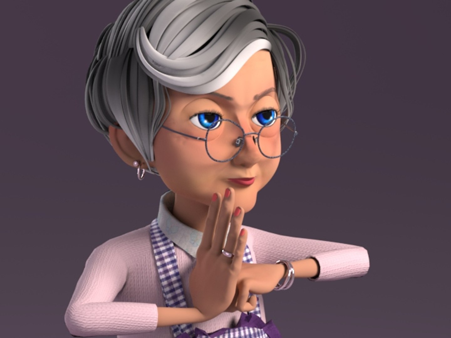 3D Cartoon Old Woman GrandMa with Rig https://p.turbosquid.com/ts-thumb/Ks/...