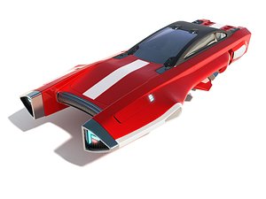 3D model flying racing car