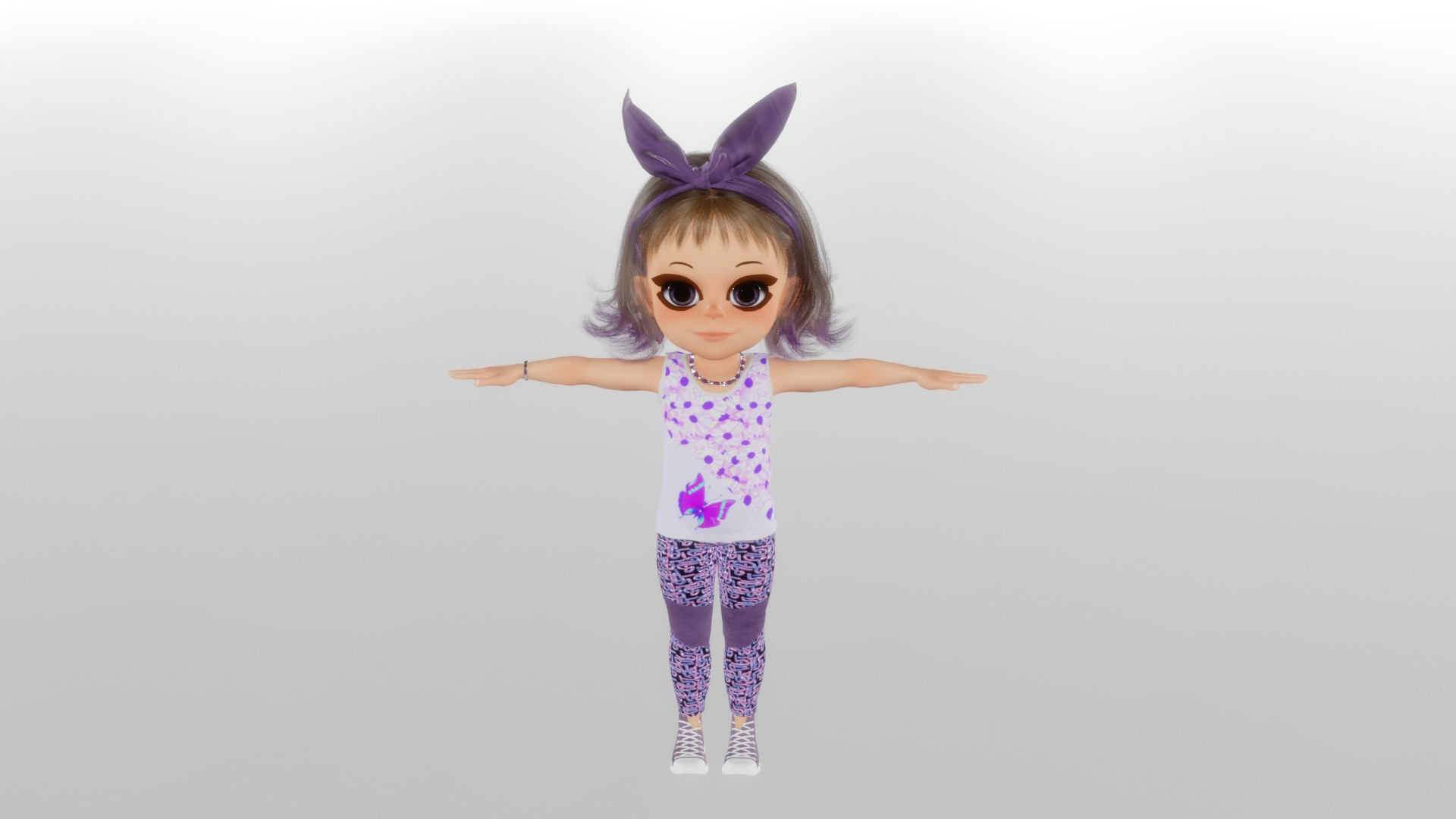 Cartoon 3D Rigged Cute Little Girl-Anna Character Model 3D - TurboSquid ...