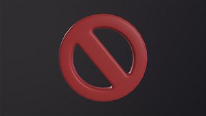 Red Circle With Slash 3D model