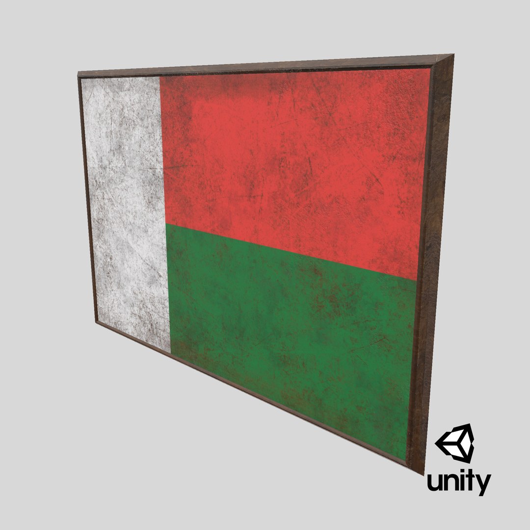 3D Old Picture Frame With Madagascar Flag - Game Ready PBR Low-poly 3D ...