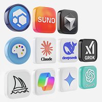AI App Icons Set Multicolor