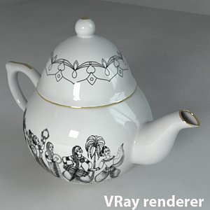 3dsmax porcelain teapot