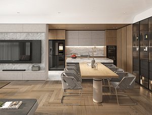 Living Room and Kitchen Scene 3