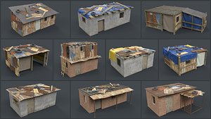 Lowpoly Shacks Collection