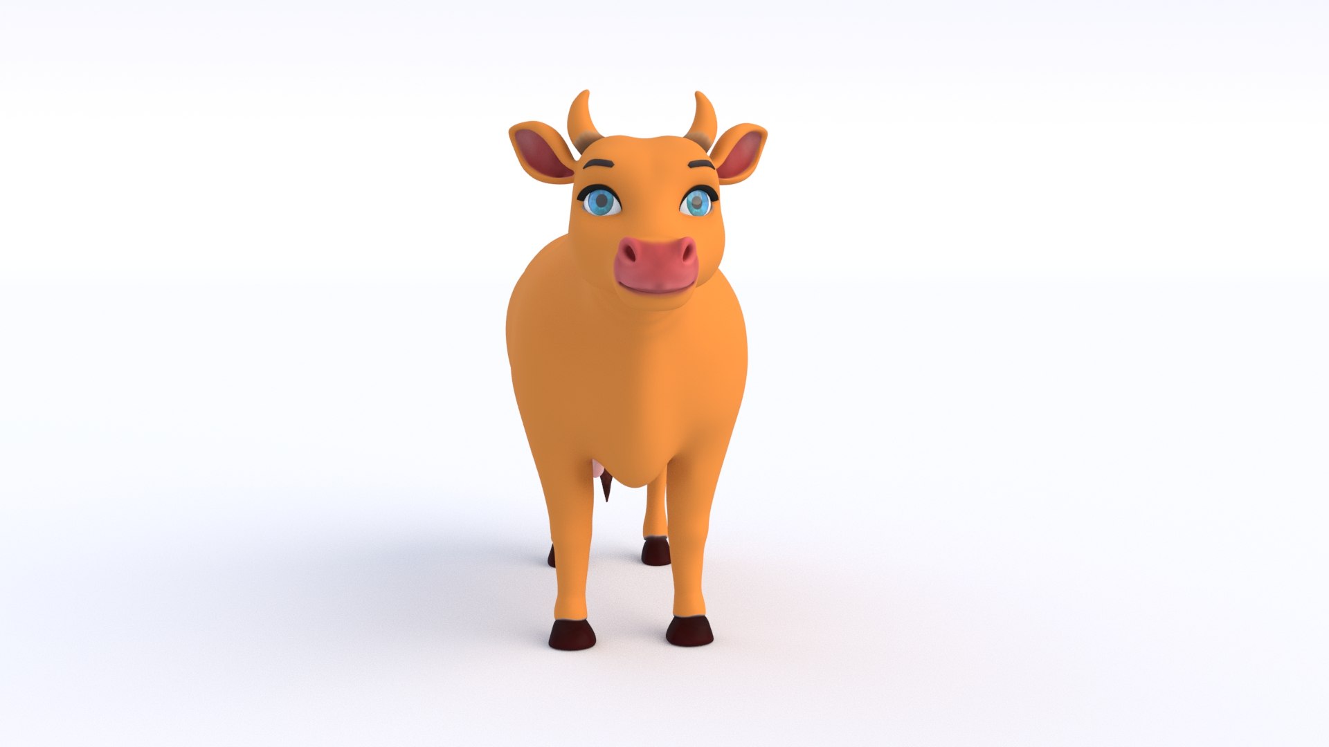 3D Cartoon Cow Model - TurboSquid 2416464