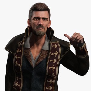 Fantasy Pirate Sorcerer Toon Character Rigged
