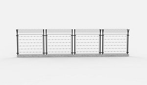 metal wire fence 02 3D model