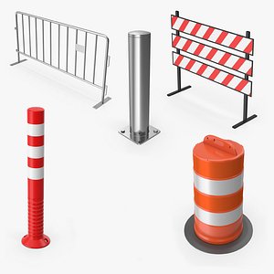 Road Barrier Collection 3D model