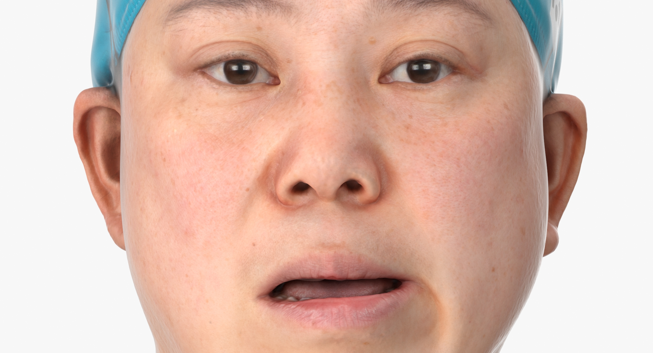 3D Mei Human Head Jaw Sideways Right AU30 Clean Scan model TurboSquid