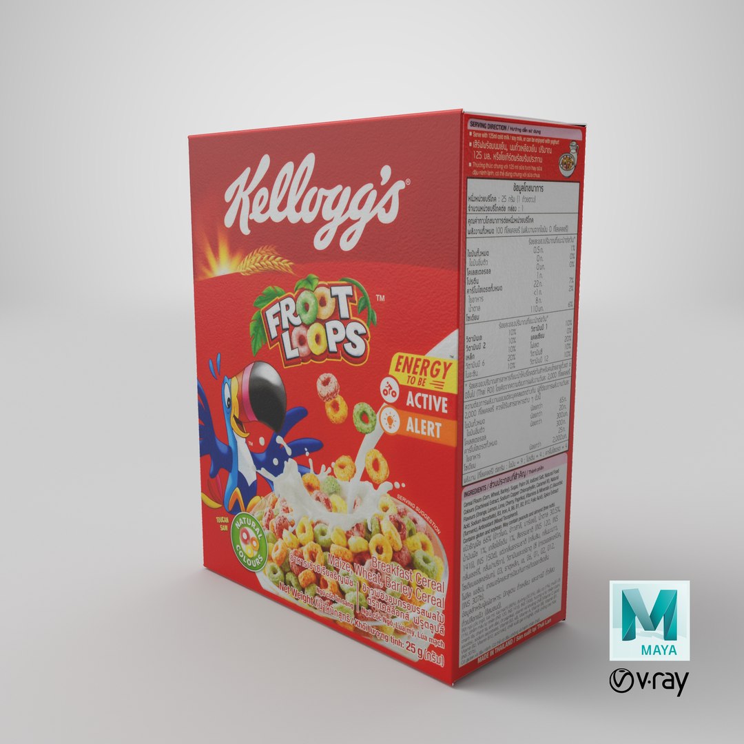 Froot Loops Cereal 3D Model $5 - .max .3ds .obj - Free3D