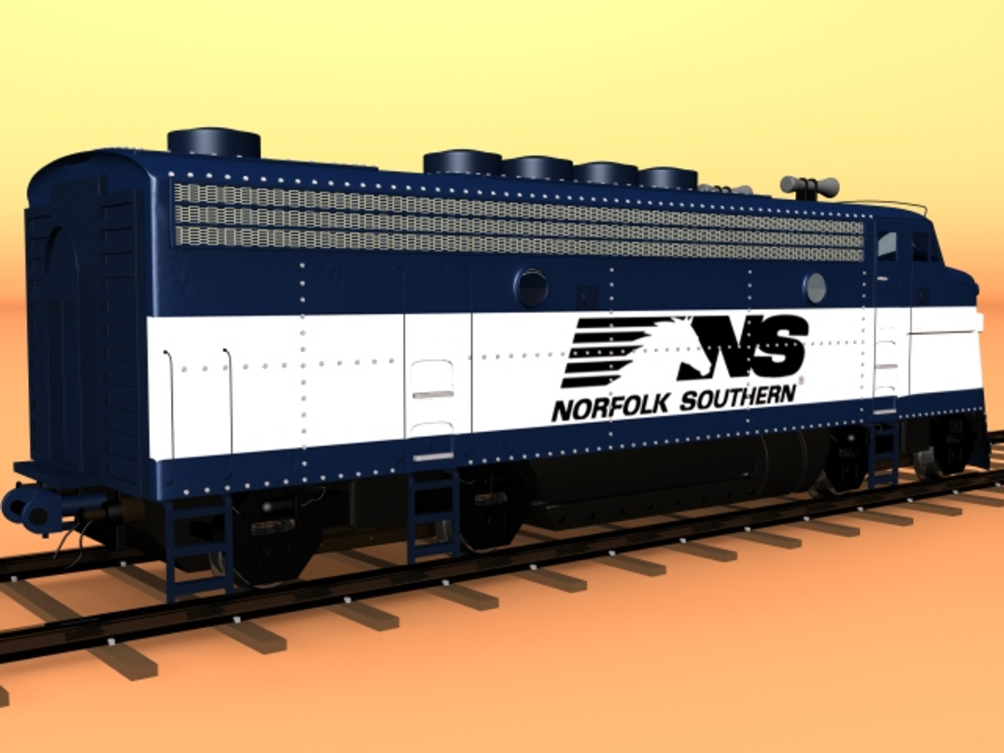 Diesel Locomotive 3d Model