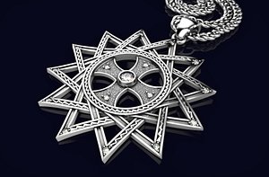 3D cross necklace gold 206