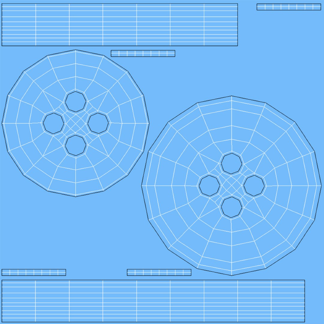 3D Blue Cloth Button - TurboSquid 2139102