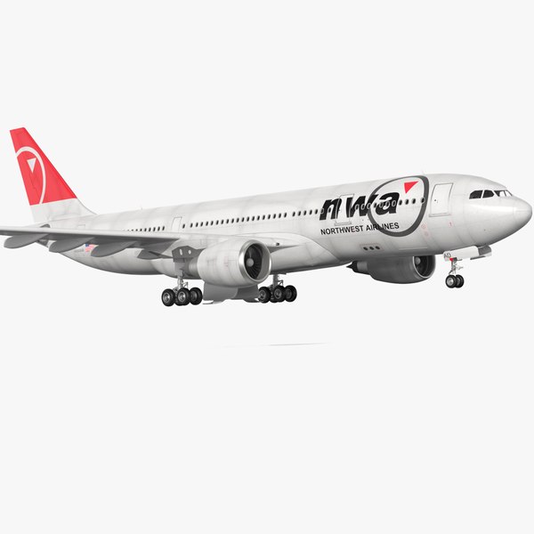 3D Airbus A330-200 Northwest Airlines Rigged model