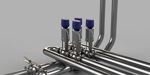 Industrial Piping and Valves with Tri-Clover connections