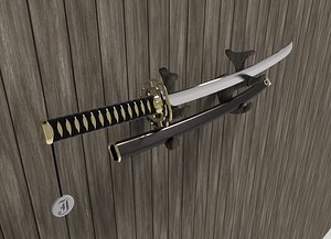 3d katana samurai sword