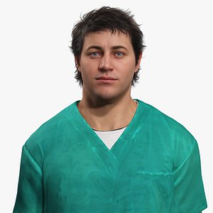 Doctor Nurse in Scrubs High-Quality Character