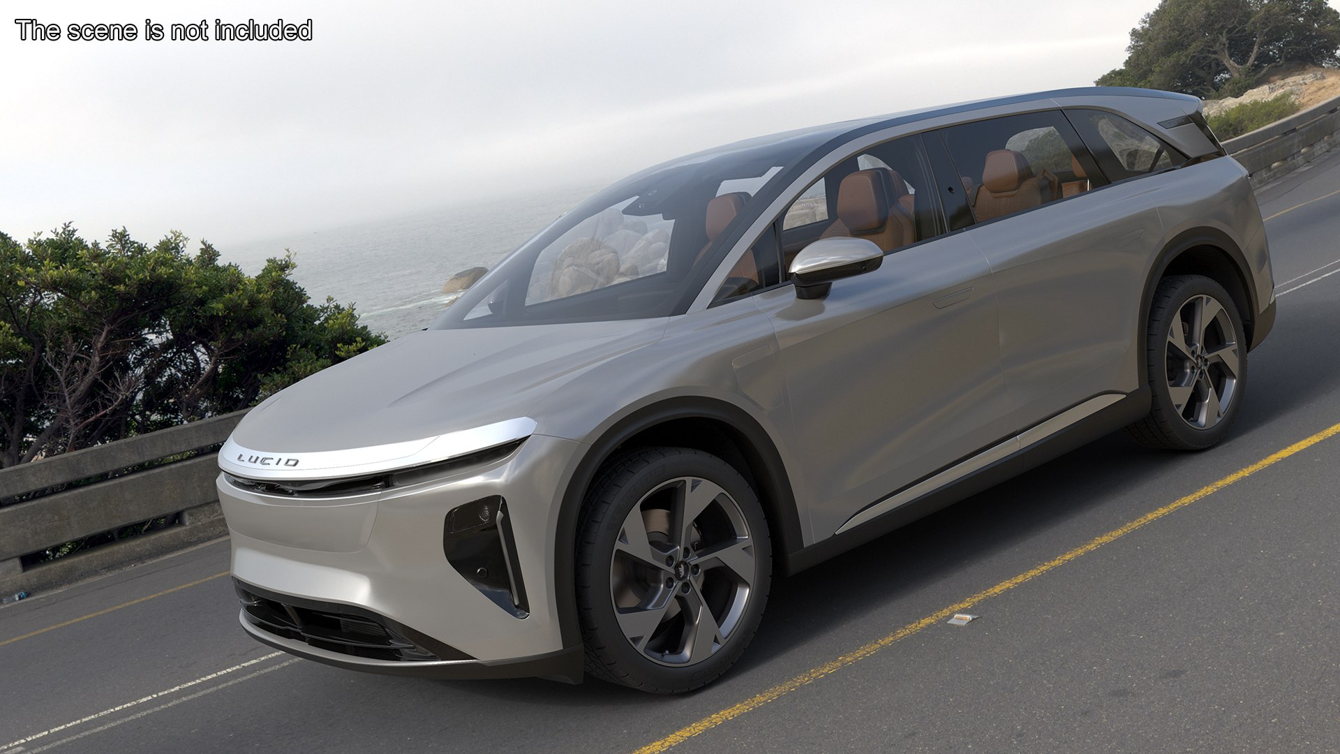 Lucid Gravity Electric Suv Gray With Lights Off 3D - TurboSquid 2290492