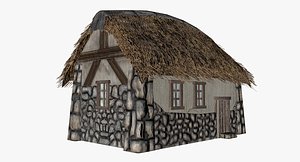 3D village house roof model