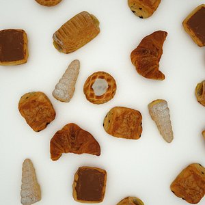 3d model 6 pastry coffeecakes