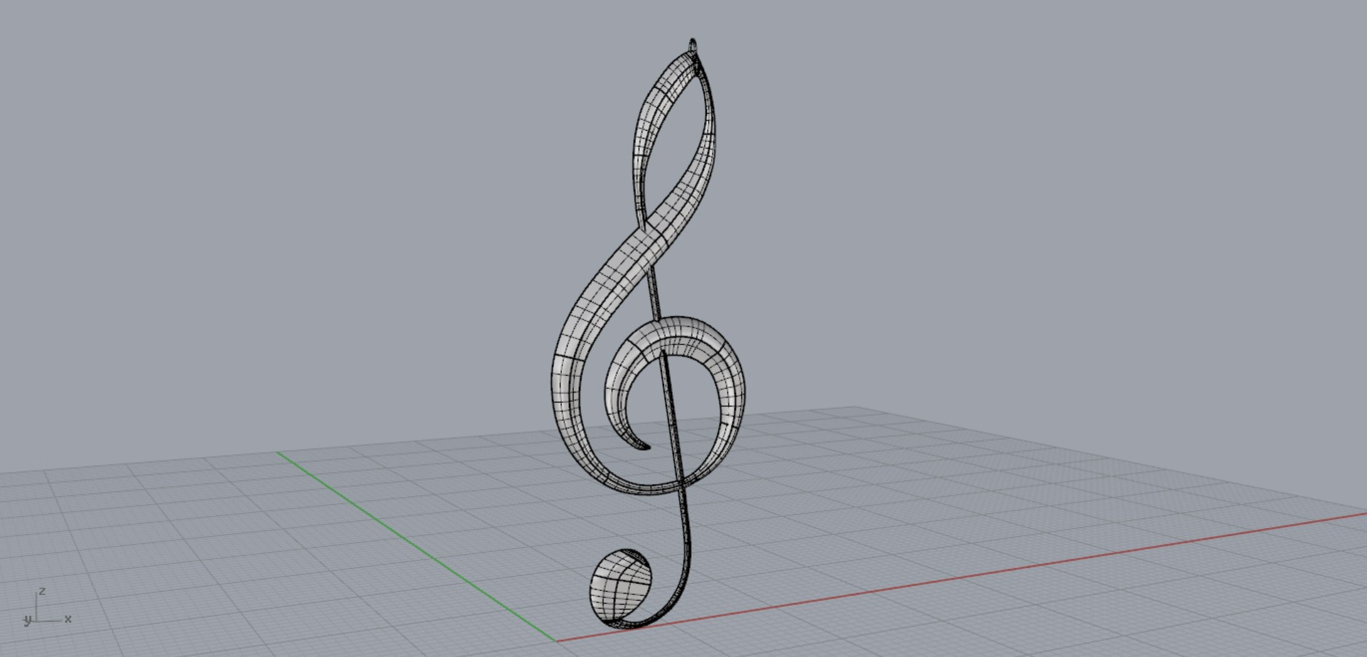 3d clef pendant
