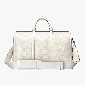 3D Gucci GG embossed duffle bag white