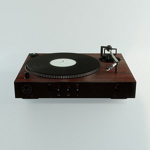 3D old vinyl record player model