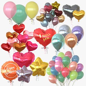 Balloons for a festive decoration collections 3D