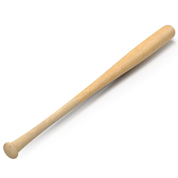 3d Model Of Wooden Baseball Bat Generic