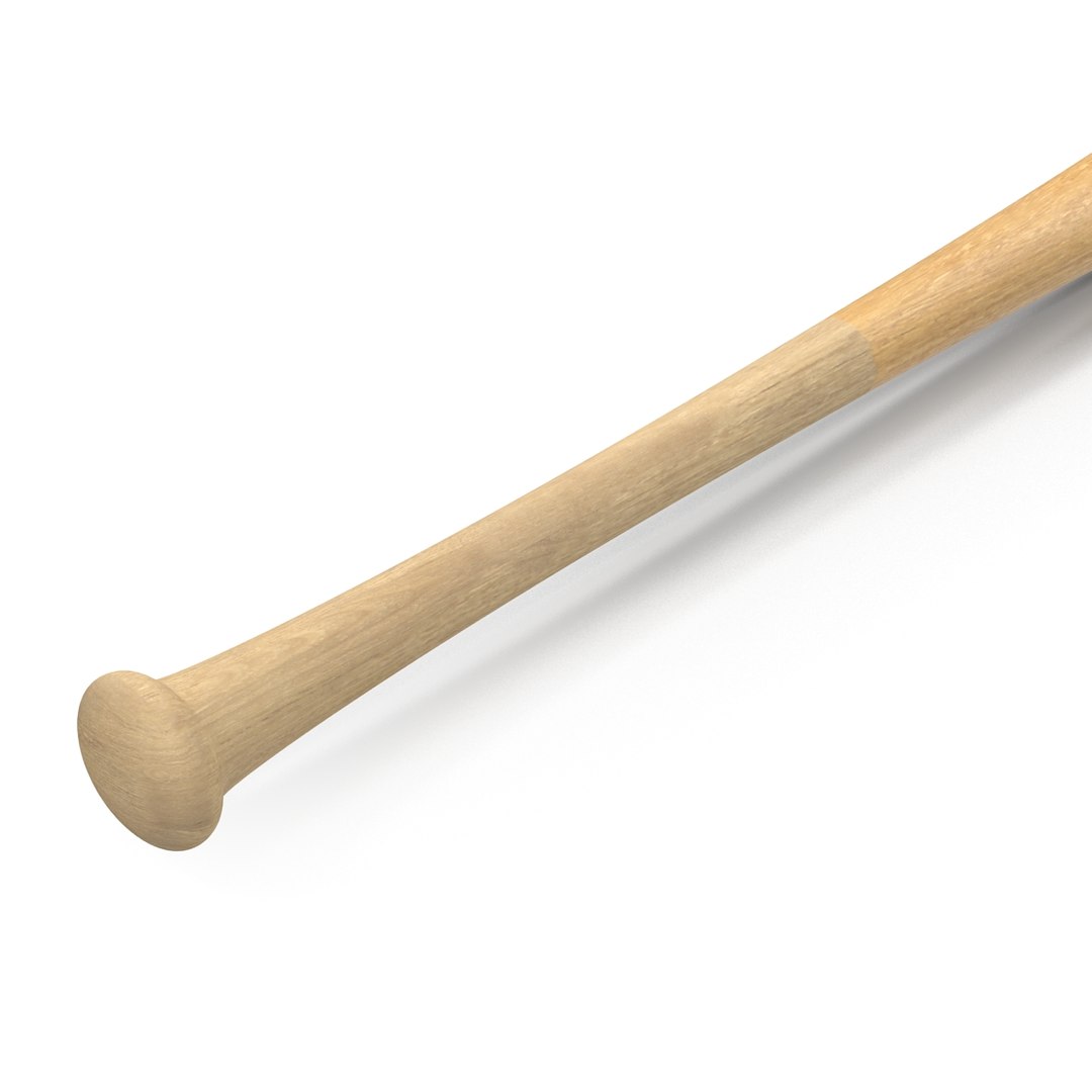3d Model Of Wooden Baseball Bat Generic