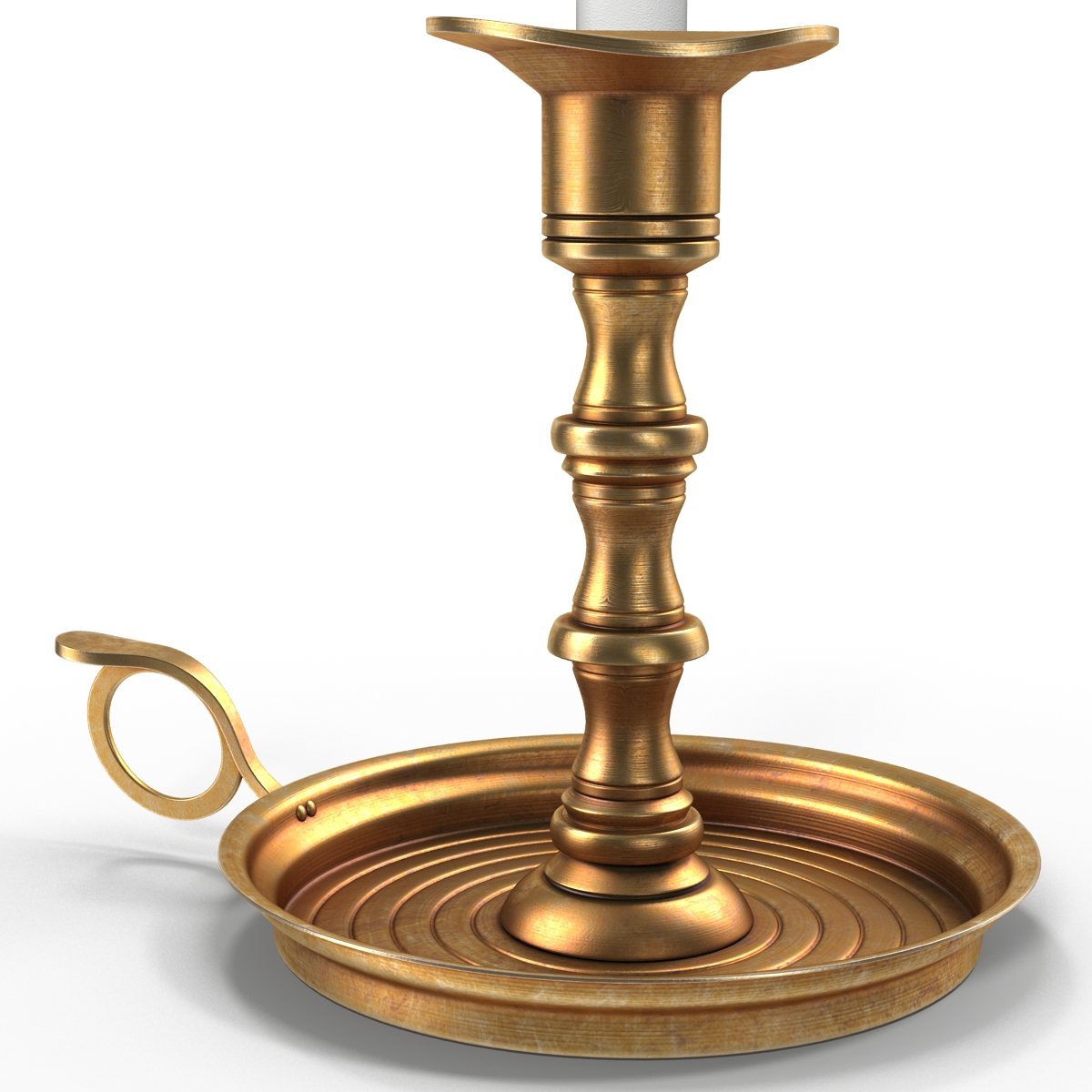 antique brass candle holder 3d 3ds