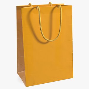 Yellow Paper Bag with Handles 3D model