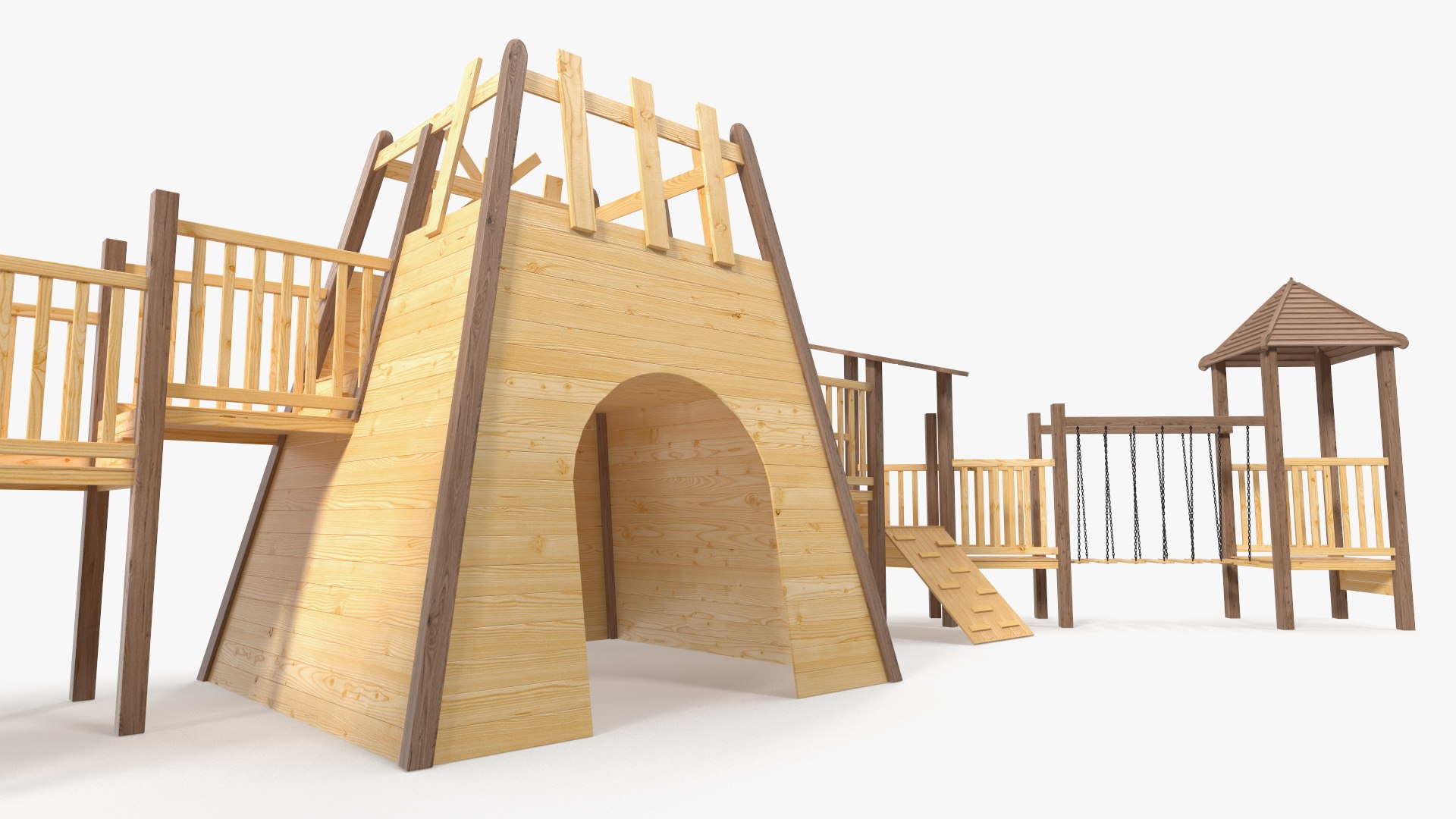 Wooden Playground Structure 3D Model - TurboSquid 2161018