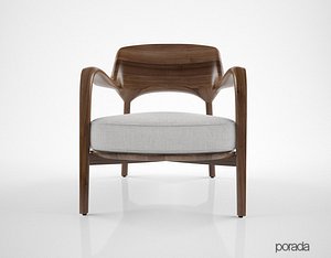 3D model Cotton Louis I Dining Chair Walnut Legs Brass 3d model VR / AR /  low-poly