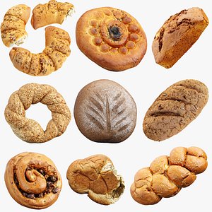 3D Bread 3D Models Bundle