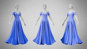3D model Dress 38 Very Light Blue