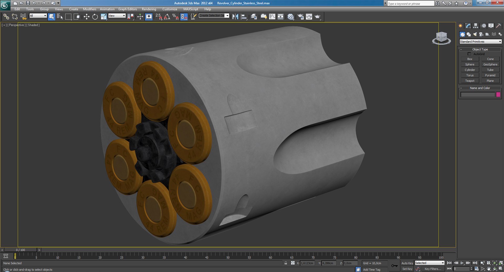 Revolver Cylinder Stainless Steel 3D Model - TurboSquid 1232805