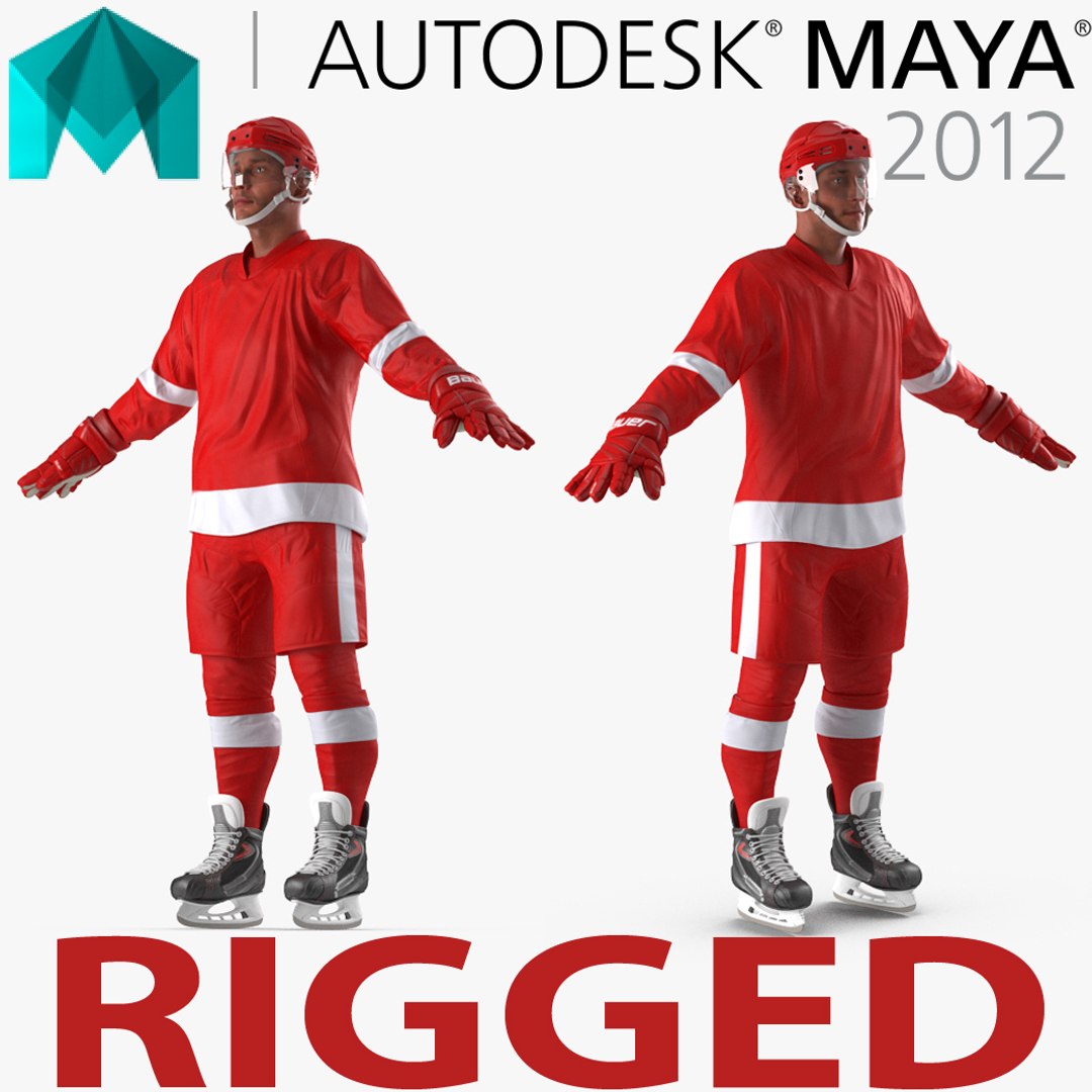 Hockey Player Generic 2 Rigged for Maya 3D model preview