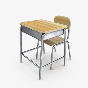 classroom school desk 3D model