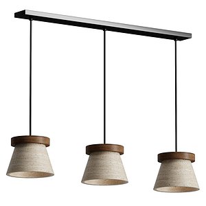 Vintage Yellow Travertine Mini Pendant Light 3 heads