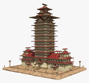 Fantasy Asian Tower Castle 3D model
