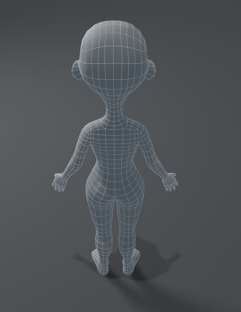 D Female Body Cartoon Base Mesh Turbosquid