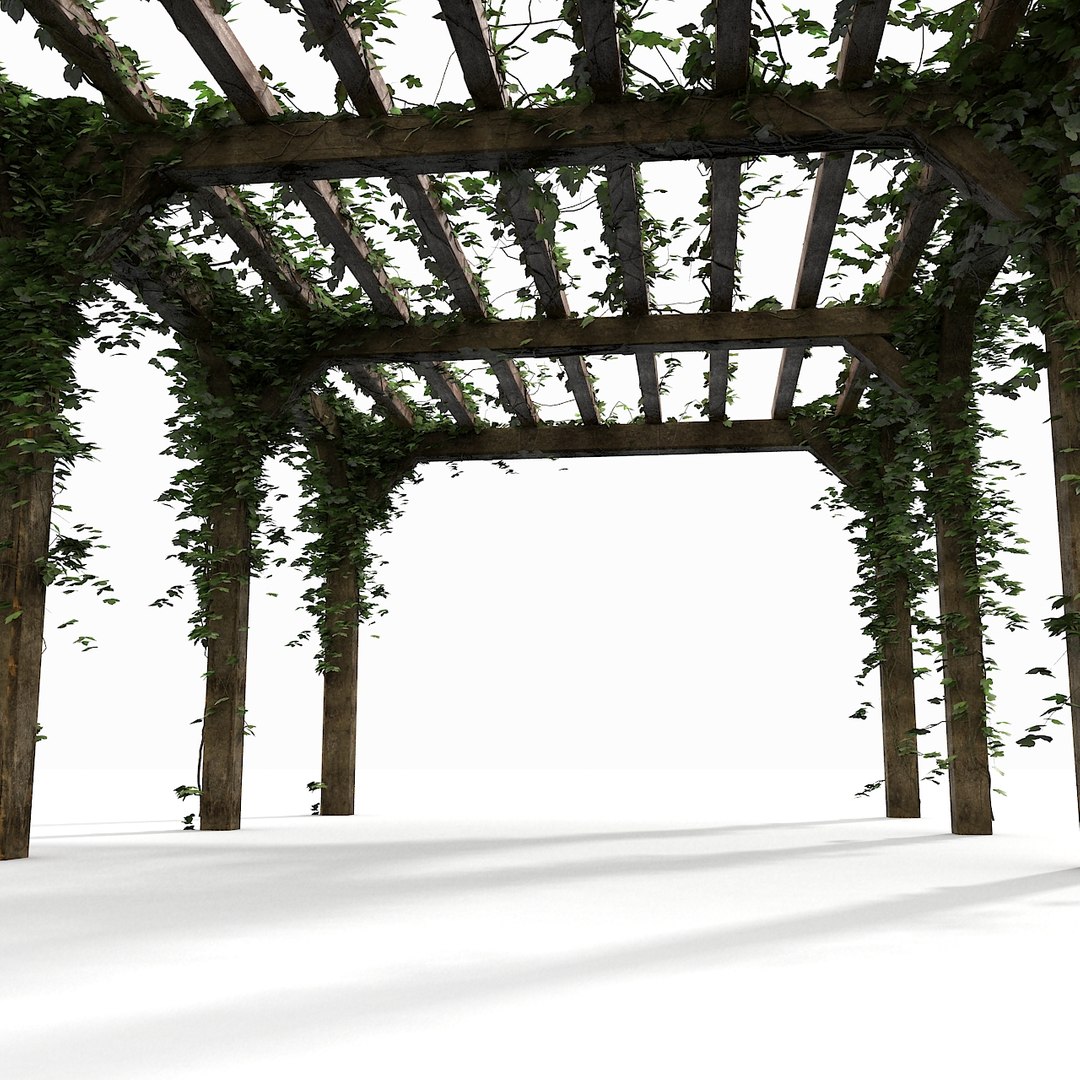 garden pergola wooden 3d model