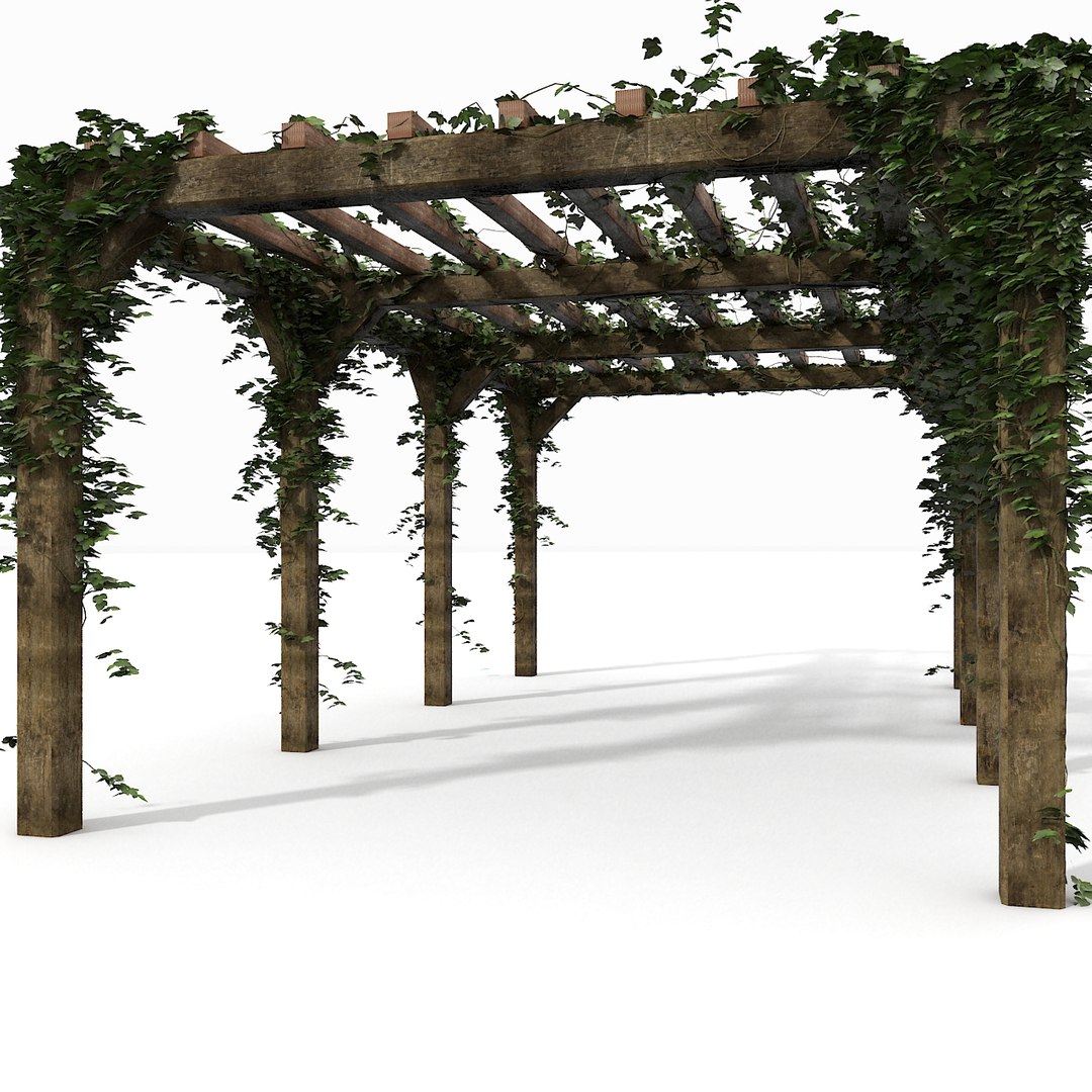 garden pergola wooden 3d model