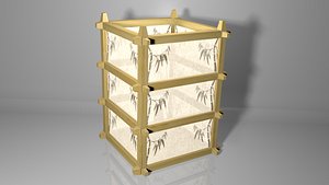 3d oriental lantern candle light model