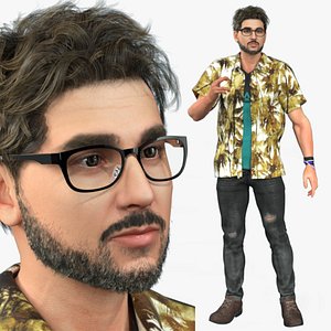 Realistic Rigged Handsome Man-Bikky Character 3D Model
