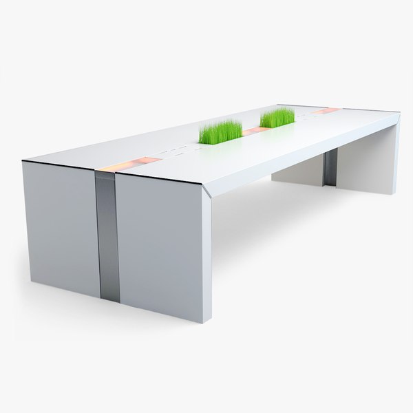 3d white conference table