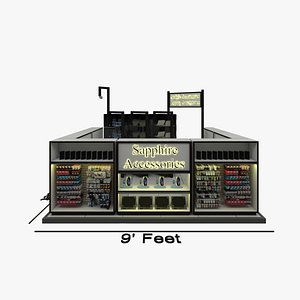 3D Mobile Shop Kiosk Showcase - Mall Display Stand 3D Model model
